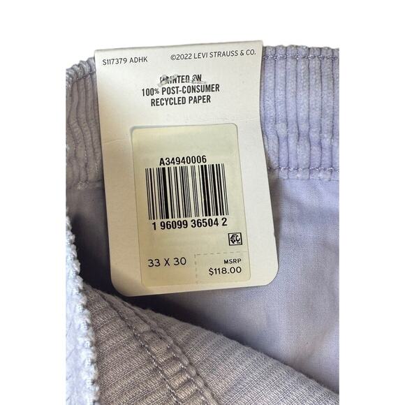 Levis Fresh Retro 70s Inspired Corduroy Baggy Dad Lilac Purple Womens Jeans 33 - Picture 6 of 14